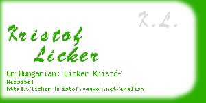 kristof licker business card