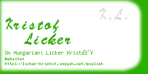 kristof licker business card